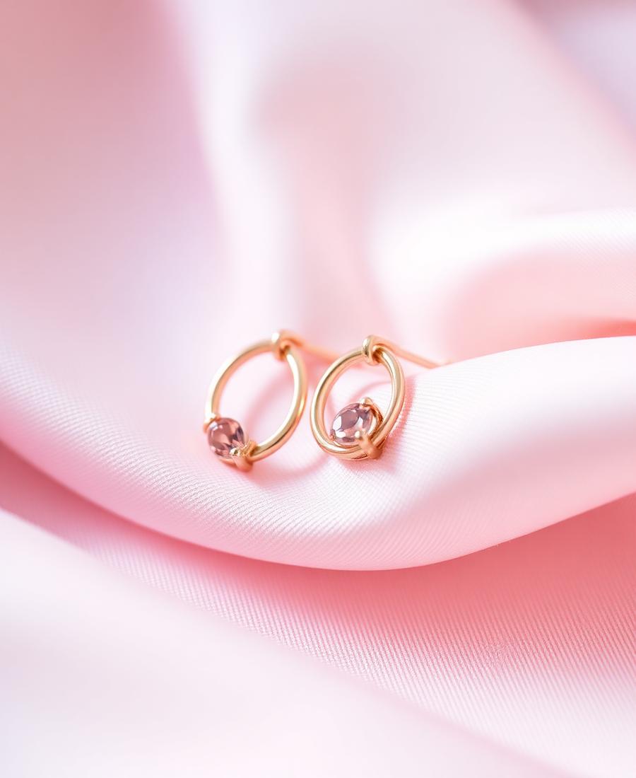 Morganite huggie earrings